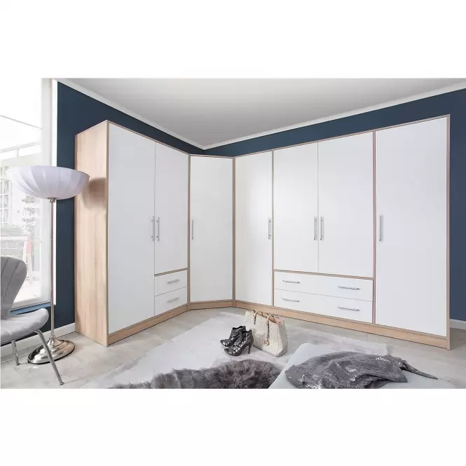 Skriňa Smart SR4 95 cm dub sonoma/biela,5