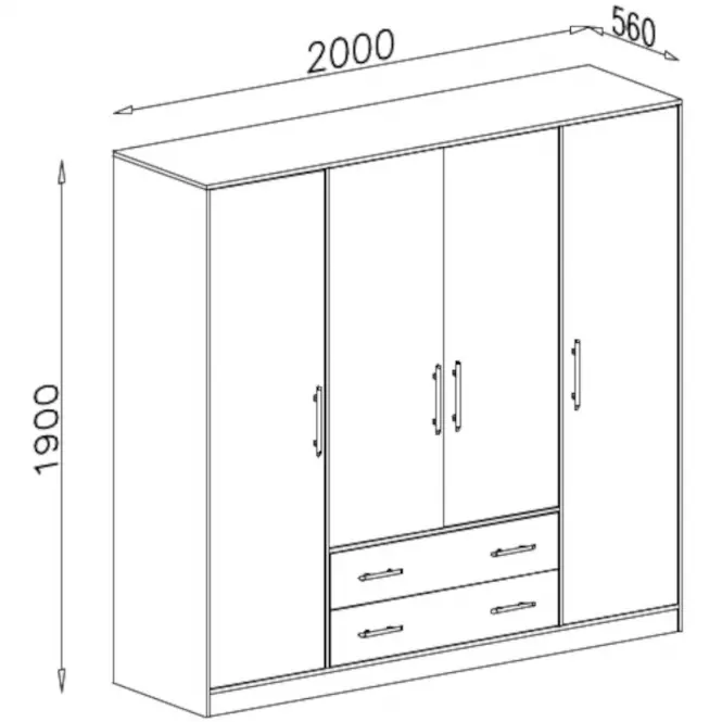 Skriňa Smart SRl1 200 cm dub sonoma/biela,4