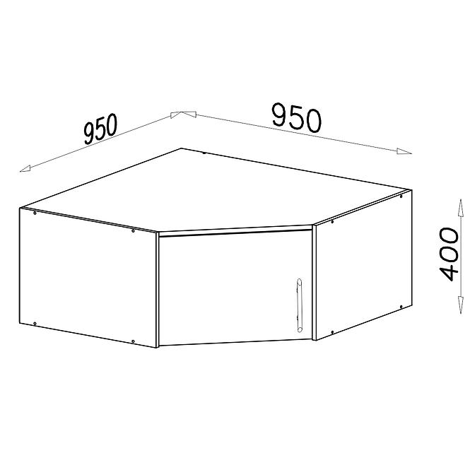 Nadstavec na skriňu Smart  SRN4 95 cm dub sonoma/biela