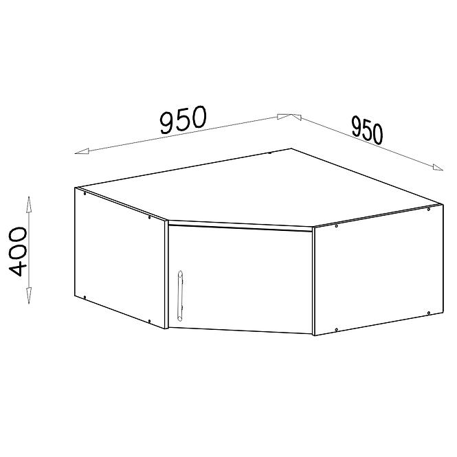 Nadstavec na skriňu Smart  SRN4 95 cm dub sonoma/biela