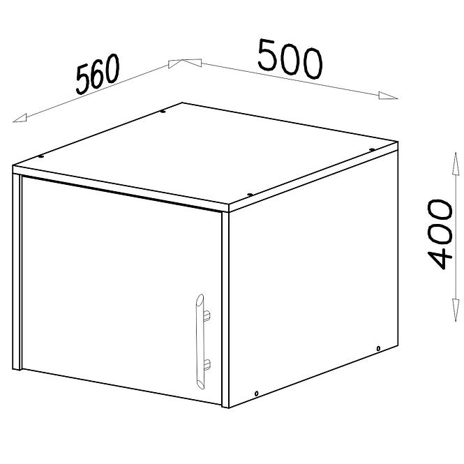 Nadstavec na skriňu Smart SRN5 50 cm dub sonoma/biela