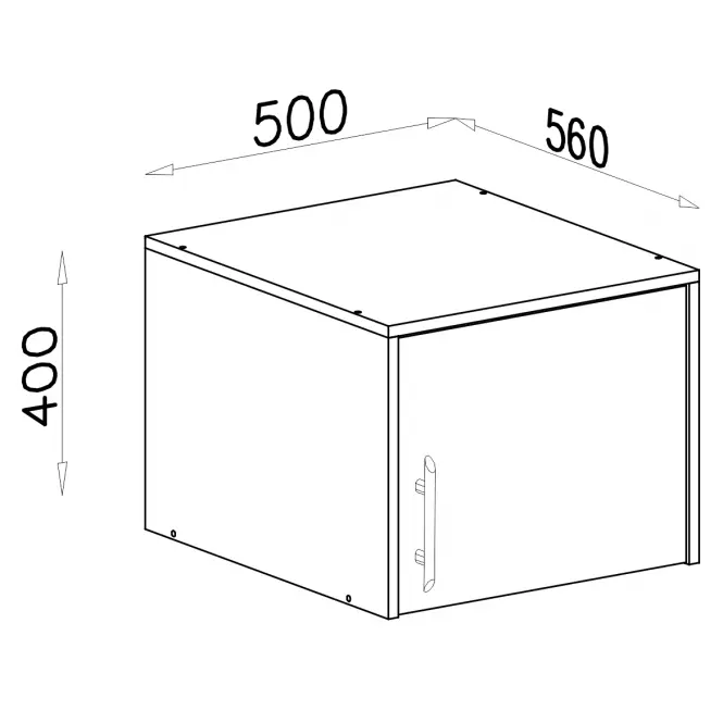 Nadstavec na skriňu Smart SRN5 50 cm dub sonoma/biela