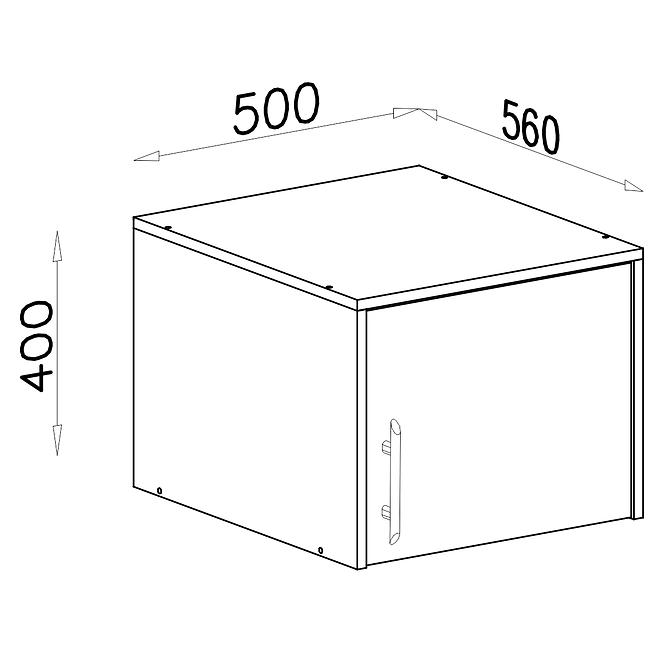 Nadstavec na skriňu Smart SRN5 50 cm dub sonoma/biela