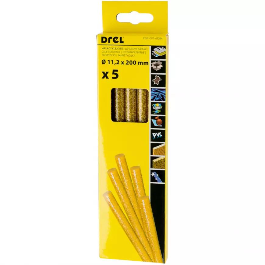 Lepiace tyčinky 5 ks, 11,2x200 mm, zlaté CON-GKS-61204
