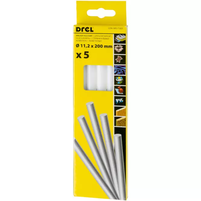 Lepiace tyčinky 5 ks, 11,2x200 mm, biele CON-GKS-71203