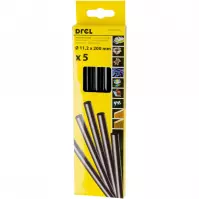 Drel Lepiace tyčinky 5 ks 11,2x200 mm, čierne CON-GKS-71201