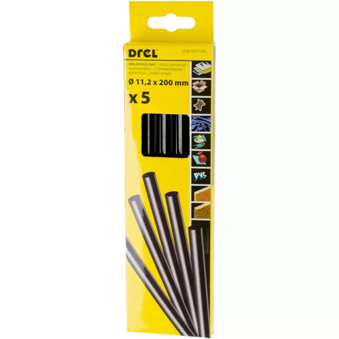Drel Lepiace tyčinky 5 ks 11,2x200 mm, čierne CON-GKS-71201