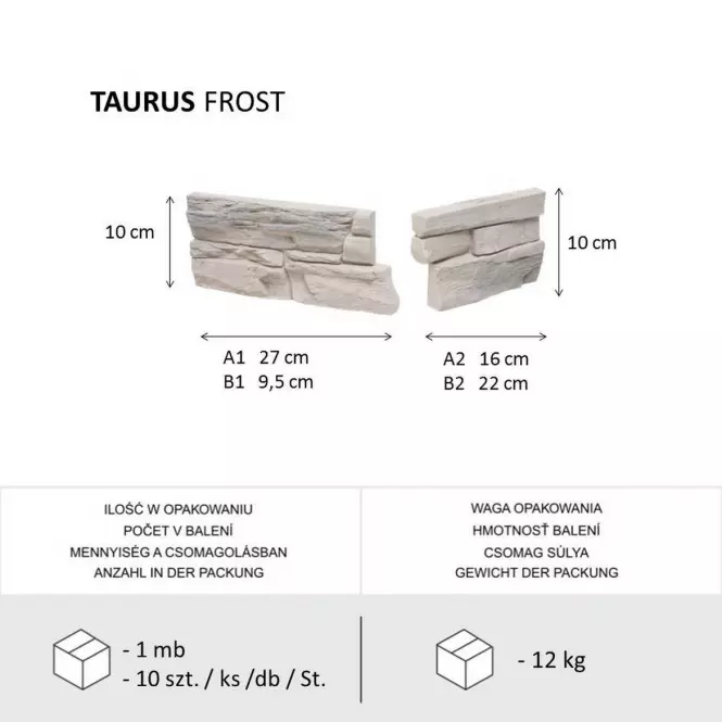 Betónový Obkladový Kameň Taurus Frost Rohový