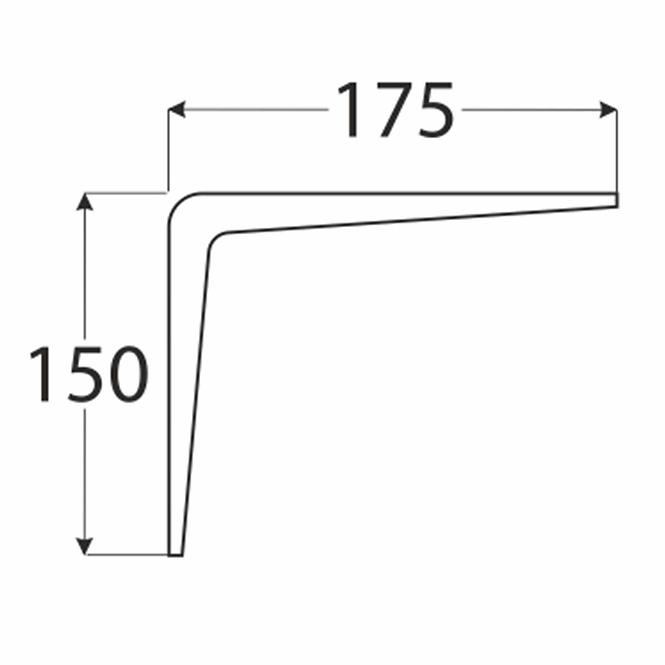 Konzola pod policu WS 175 BI175X150