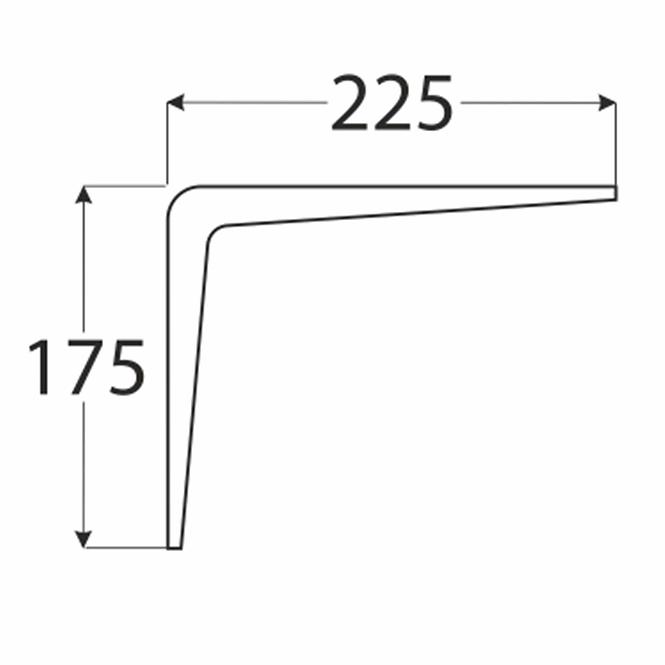 Konzola pod policu WS 225/175 BI225X175