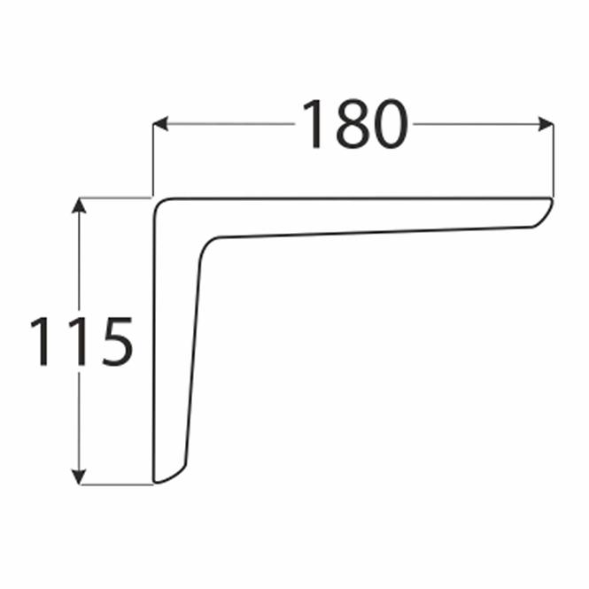 Konzola pod policu WSPP 180 BI180X115X35
