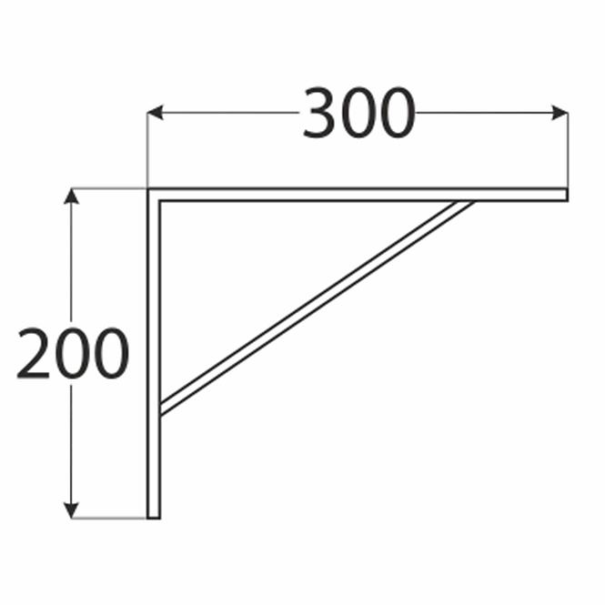 Konzola pod policu WSWP 300 BI300X200X4,0