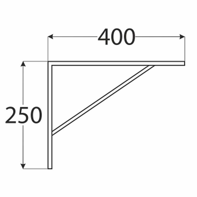 Konzola pod policu WSWP 400 BI400X250X4,0