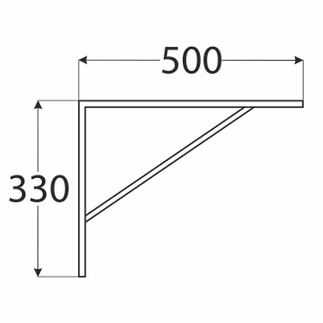 Konzola pod policu WSWP 500 ZN500X330X4,0,2
