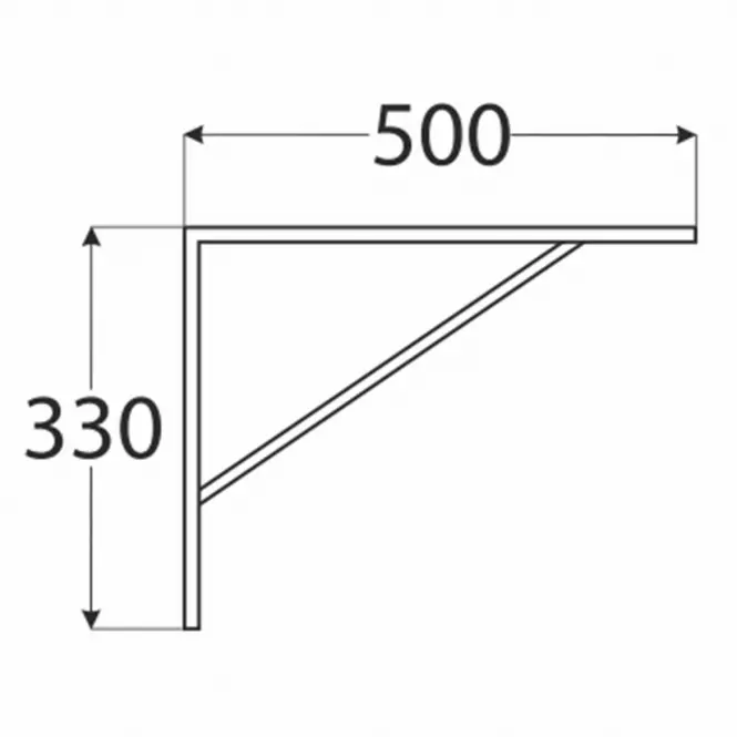 Konzola pod policu WSWP 500 SZ500X330X4,0,2