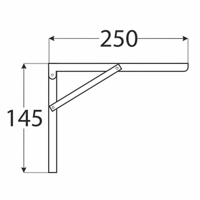 Konzola pod policu WSA 250 CH250X145