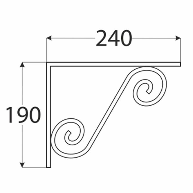 Konzola pod policu WOZ 240 HSR240X190