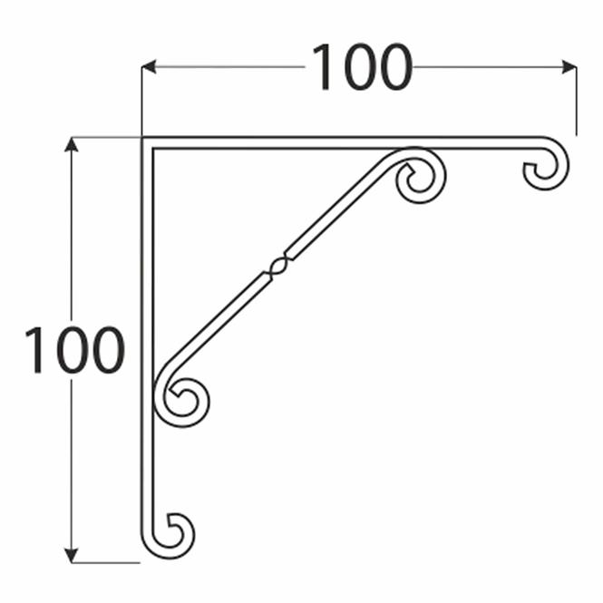 Konzola pod policu WO 100 C100X100