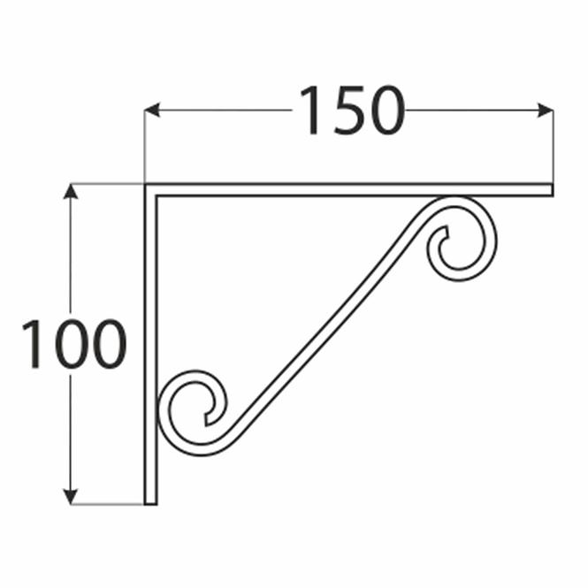 Konzola pod policu WOP 150 BI150X100