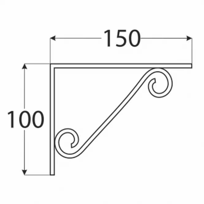 Konzola pod policu WOP 150 BI150X100,2
