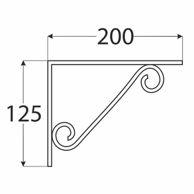 Konzola pod policu WOP 200 BI200X125