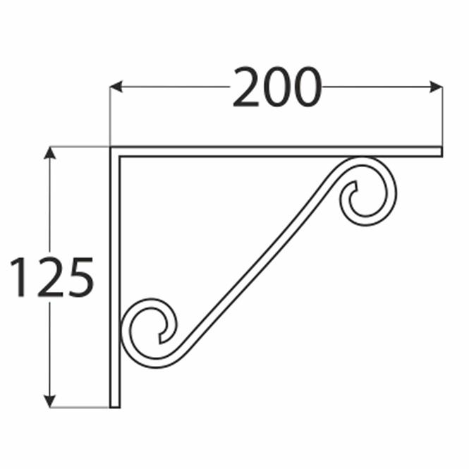 Konzola pod policu WOP 200 C200X125