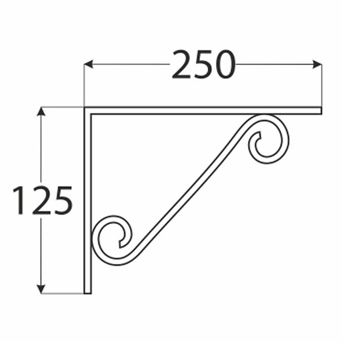 Konzola pod policu WOP 250 BI250X125