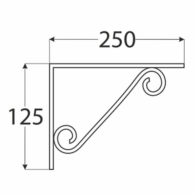 Konzola pod policu WOP 250 C250X125