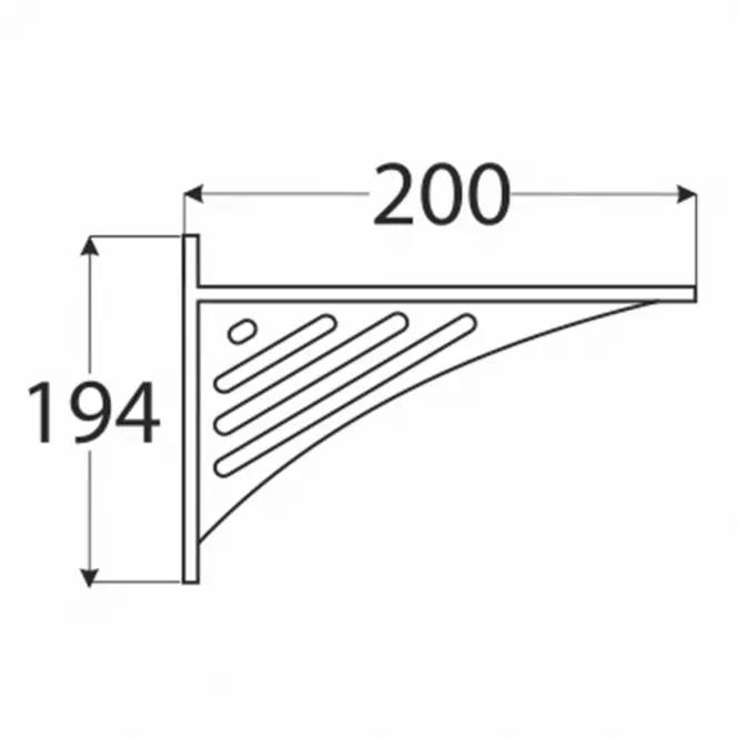 Konzola pod policu WAT 190 BI194X200X26,2