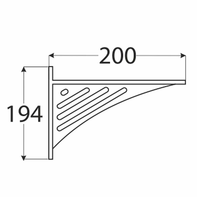 Konzola pod policu WAT 190 C194X200X26