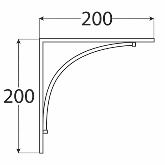 Konzola pod policu BOW 200 CMT200X200