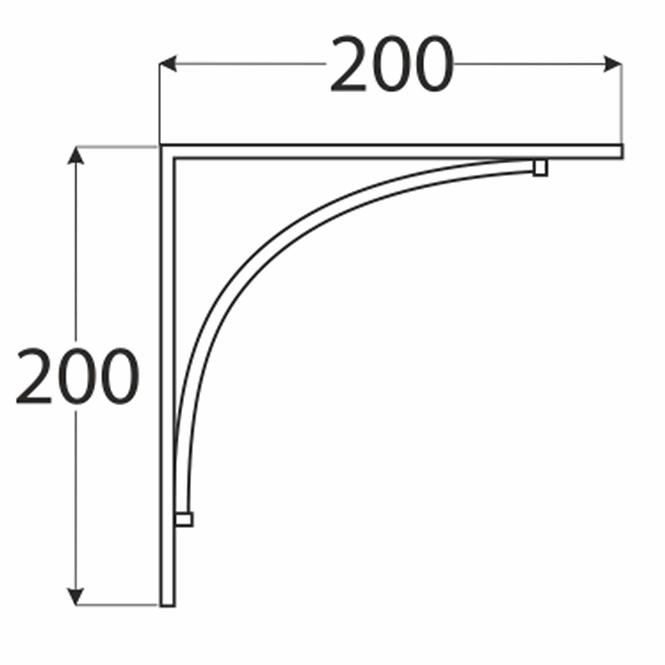 Konzola pod policu BOW 200 SRMT200X200