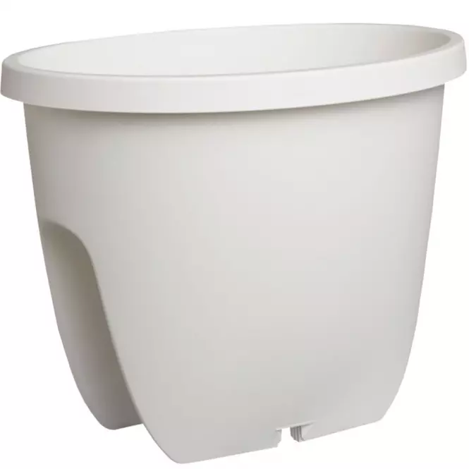 Truhlík Balconia na zábradlie plast biely 30cm