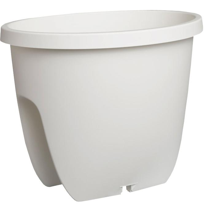 Truhlík Balconia na zábradlie plast biely 30cm