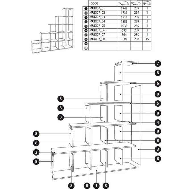 Regál Muki 07 dub Wotan