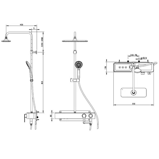 Neit  Sprchovo-vaňový systém s funkciou dažďovej sprchy s mechanickým miešačom,3