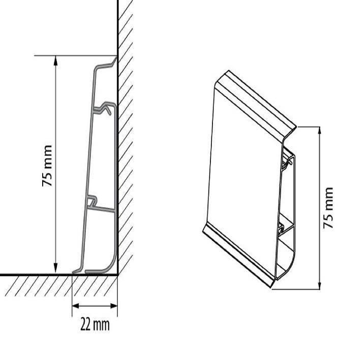 Podlahová lišta PVC Hi-Line Prestige 89 Biela mat