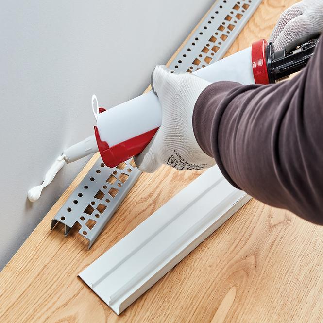 Podlahová lišta PVC Hi-Line Prestige 89 Biela lesk