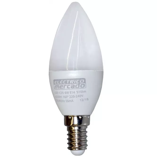 Žiarovka LED  EM 6W C35 E14 4200K,2