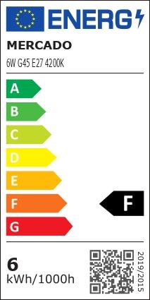 Žiarovka LED EM 6W G45 E27 4200K