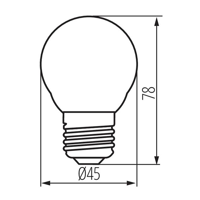 LED žiarovka EM 6W G45 E27 6500K