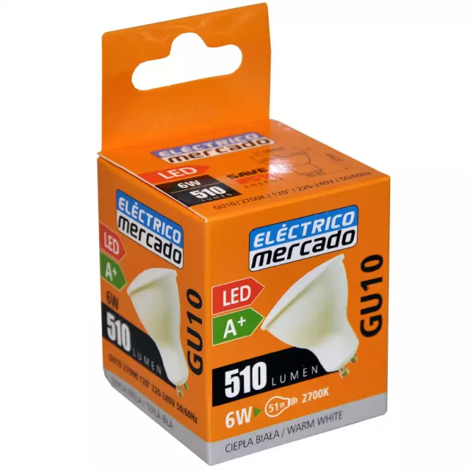 Žiarovka LED EM 6W GU10 2700K,3