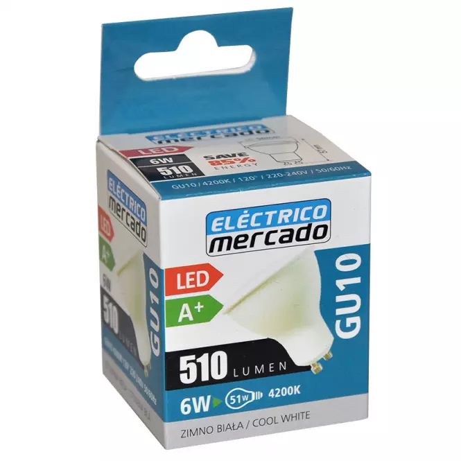 Žiarovka LED EM 6W GU10 4200K,3