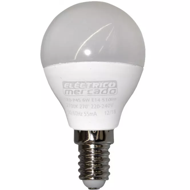 Žiarovka LED EM 6W P45 E14 2700K,2
