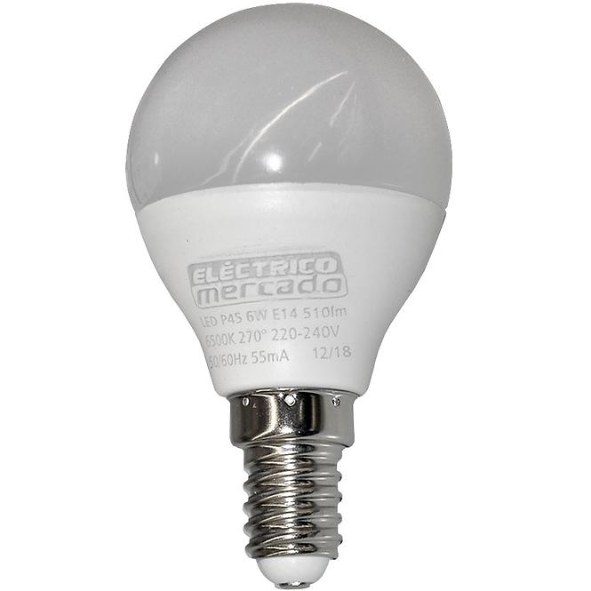 Žiarovka LED EM 6W P45 E14 6500K