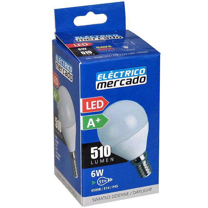 Žiarovka LED EM 6W P45 E14 6500K