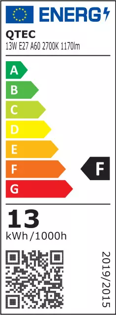 LED žiarovka QTEC A60 13W E27 2700K,8