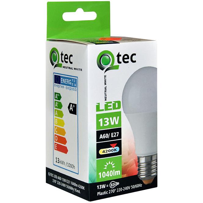 LED žiarovka QTEC A60 13W E27 4200K