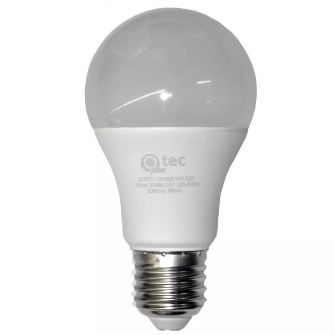 LED žiarovka QTEC A60 9W E27 2700K,2