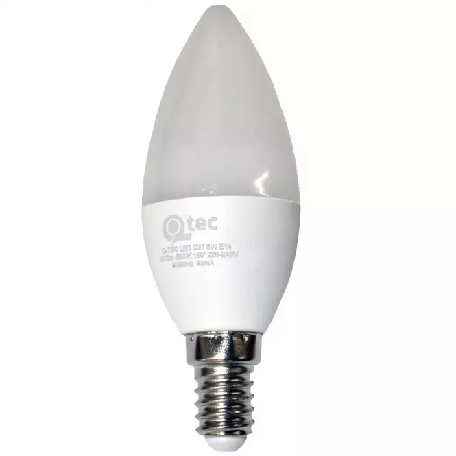 LED žiarovka QTEC C37 5W E14 4200K,2